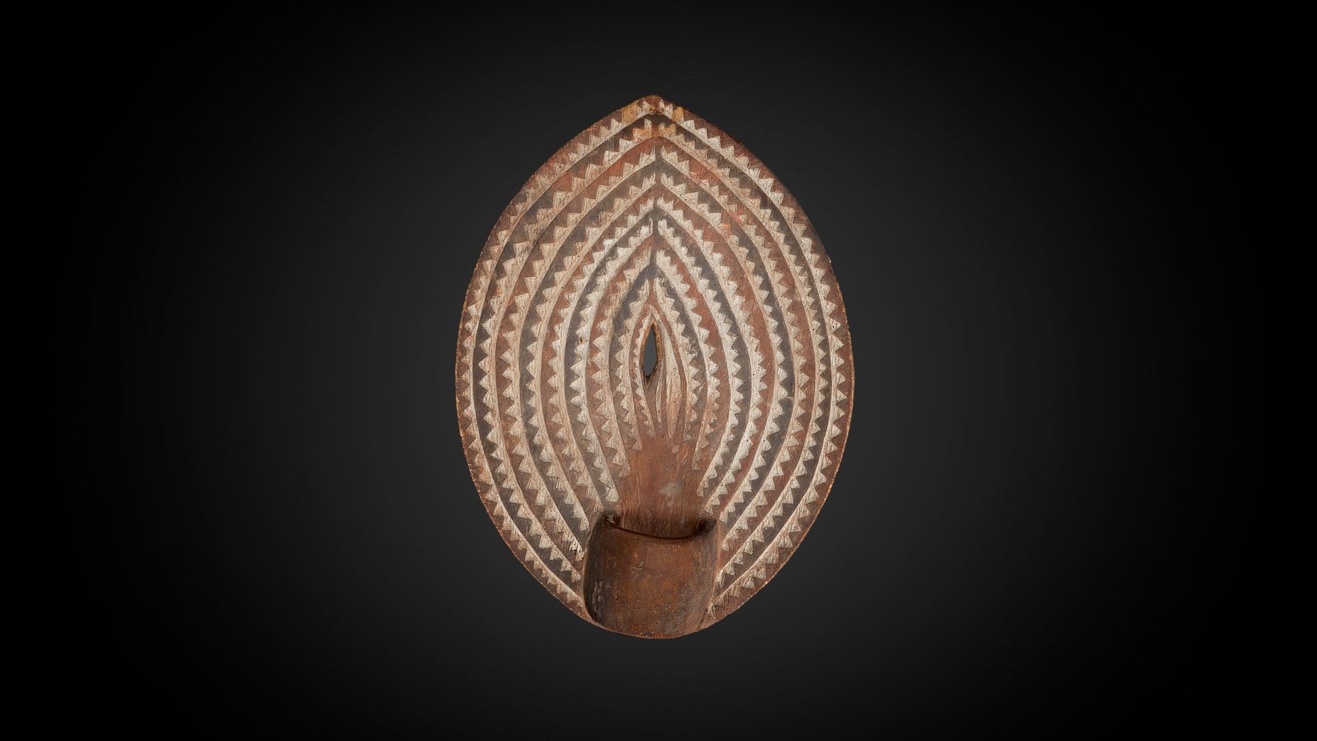 Carved wooden dance shield (ndomi)
