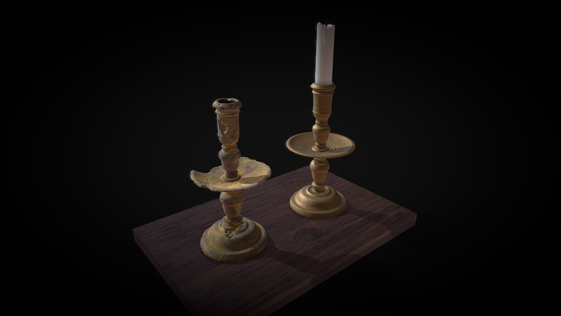GT795 Candlestick, Vergulde Draeck (Gilt Dragon)