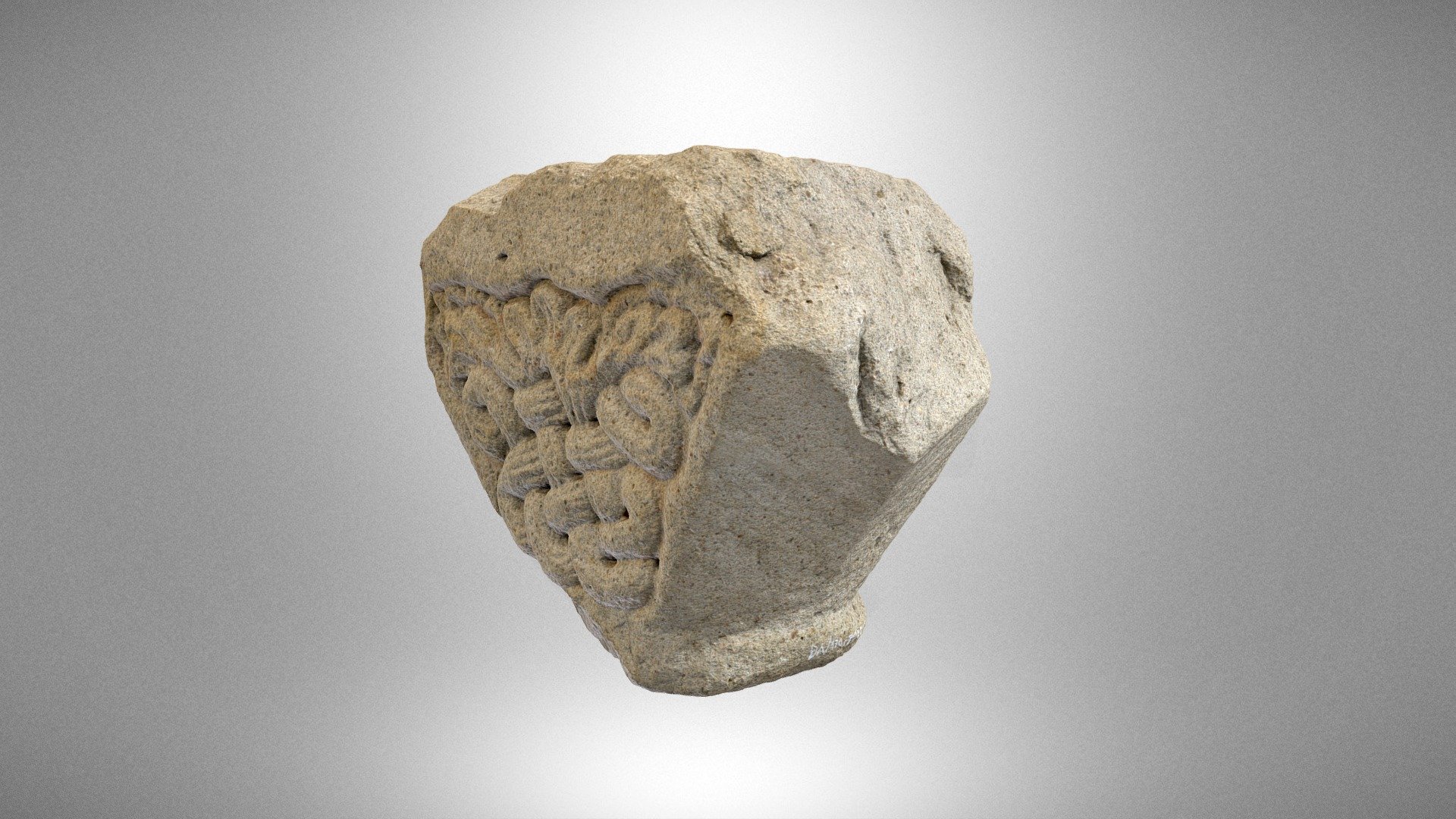 Half of a twin capital with interlace