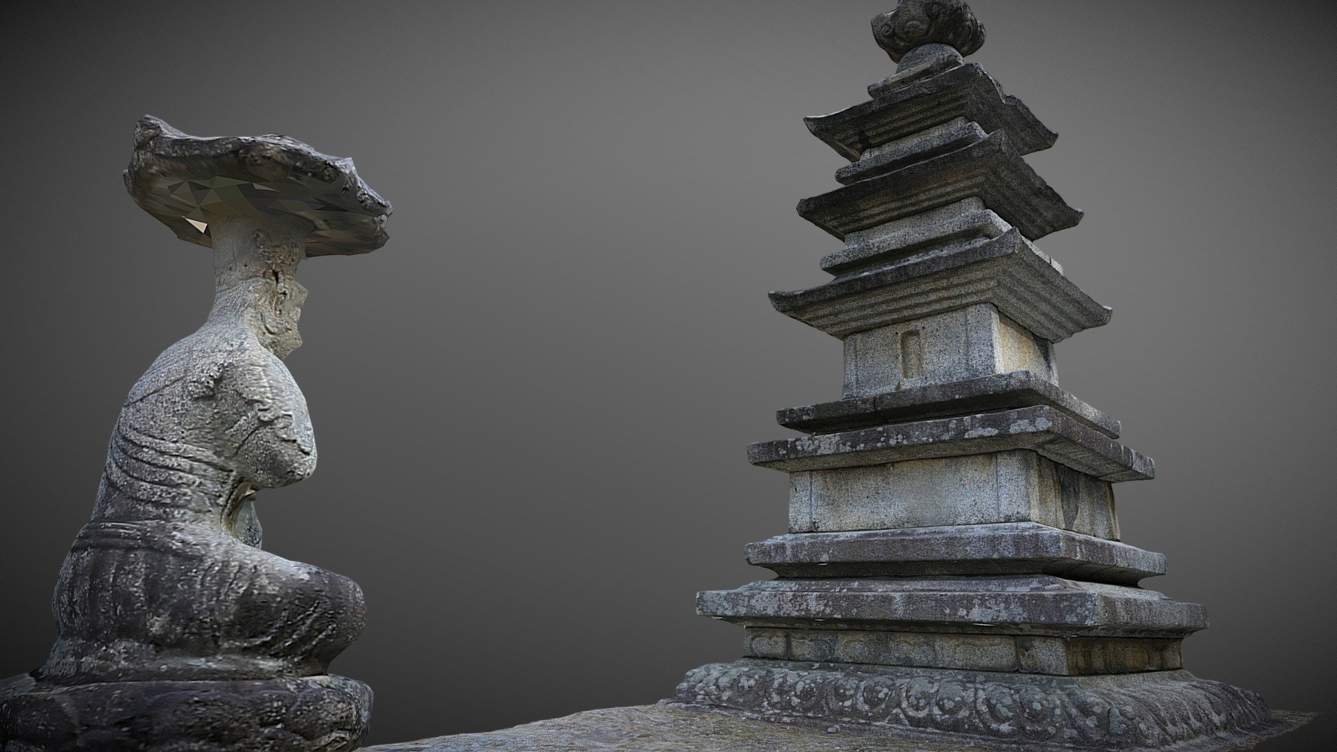 Three-story Stone Pagoda at Sinboksa Temple Site
