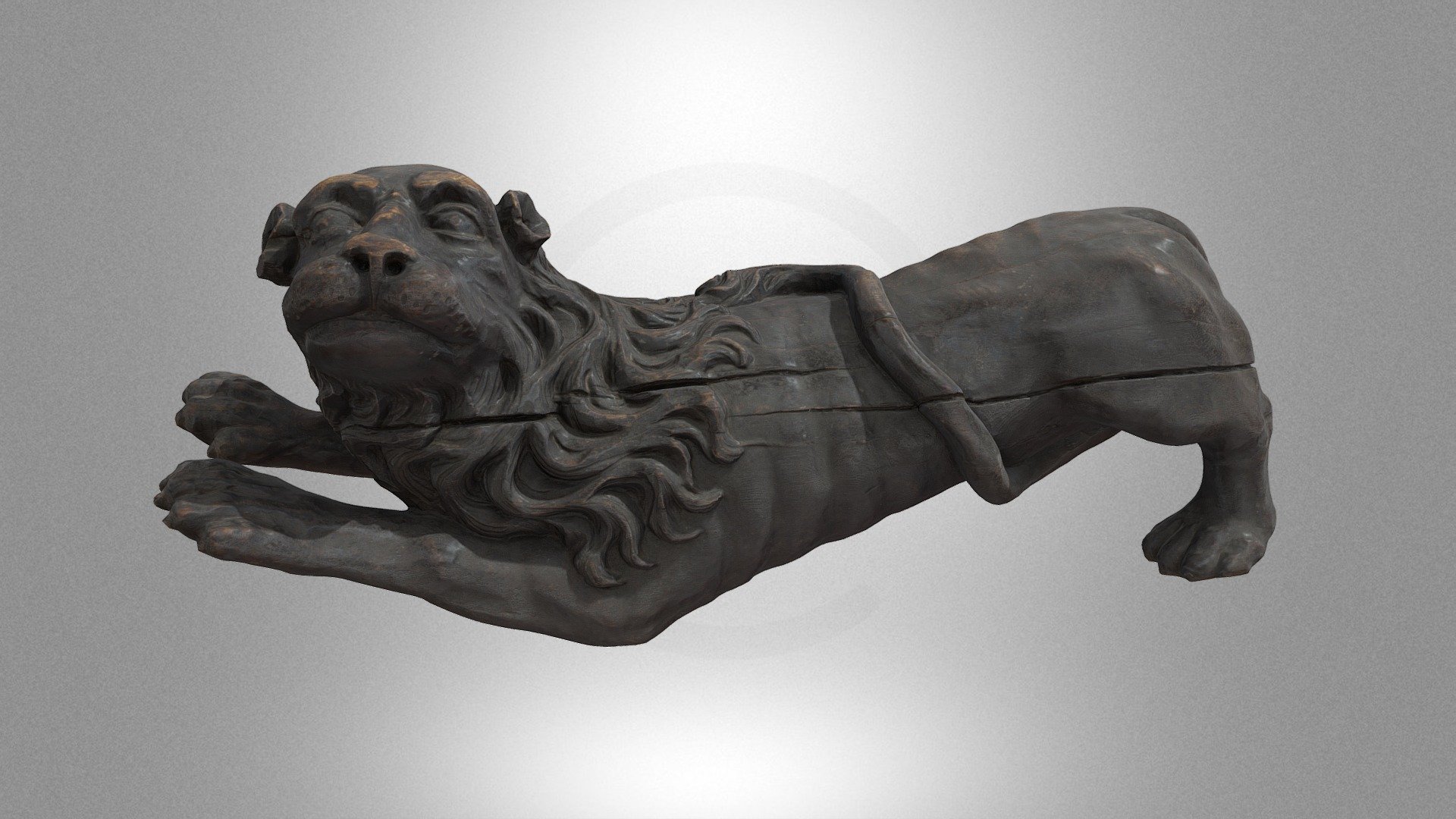 Lion with extended paws