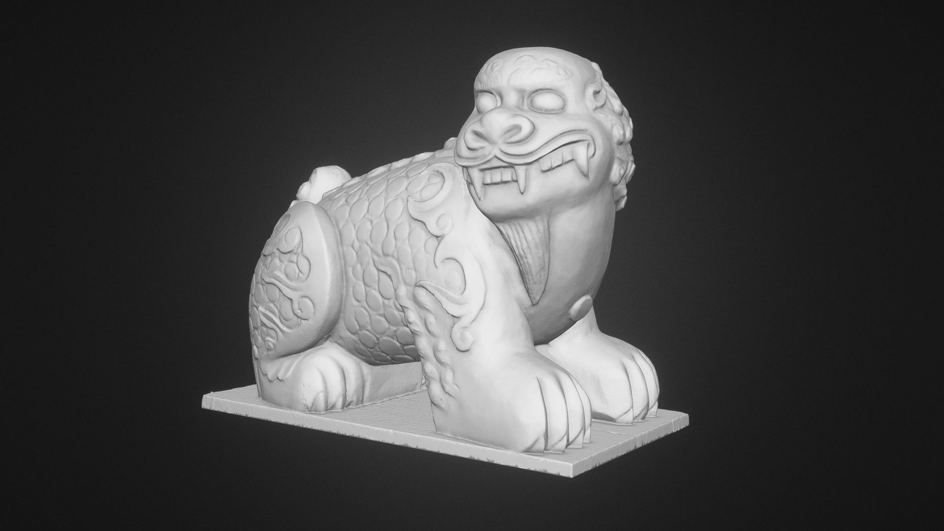 Korean Lion Statue Scan