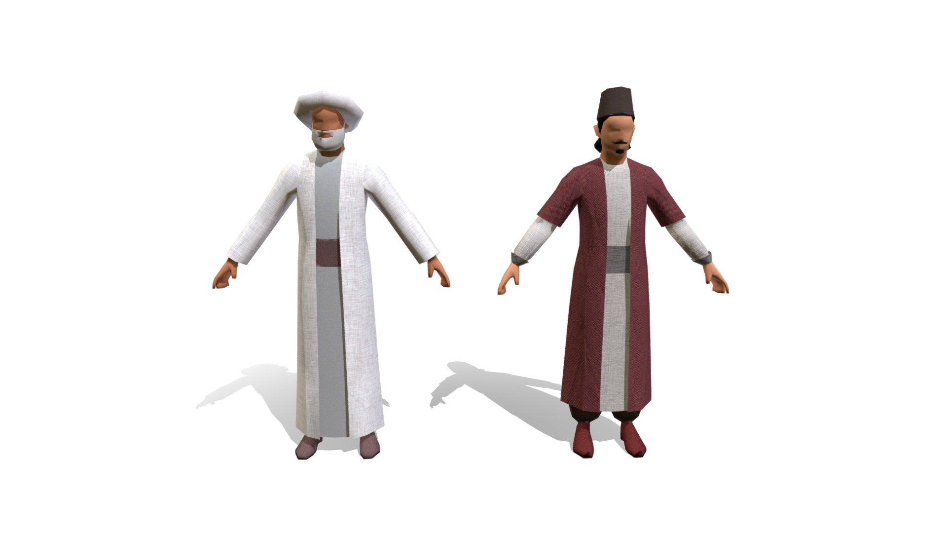 Low Poly Middle Eastern Merchants NPC