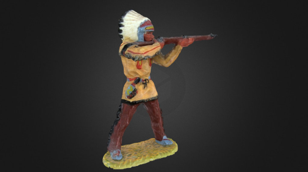 Elastolin indian with gun