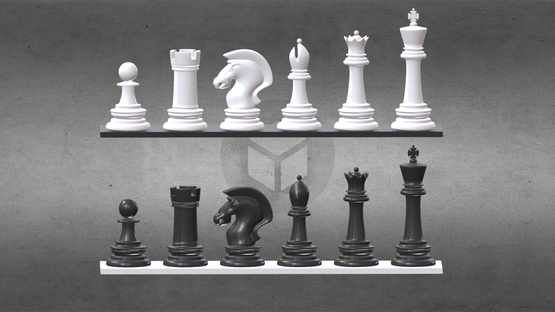 Realistic 3D Chess Pieces (Blender)