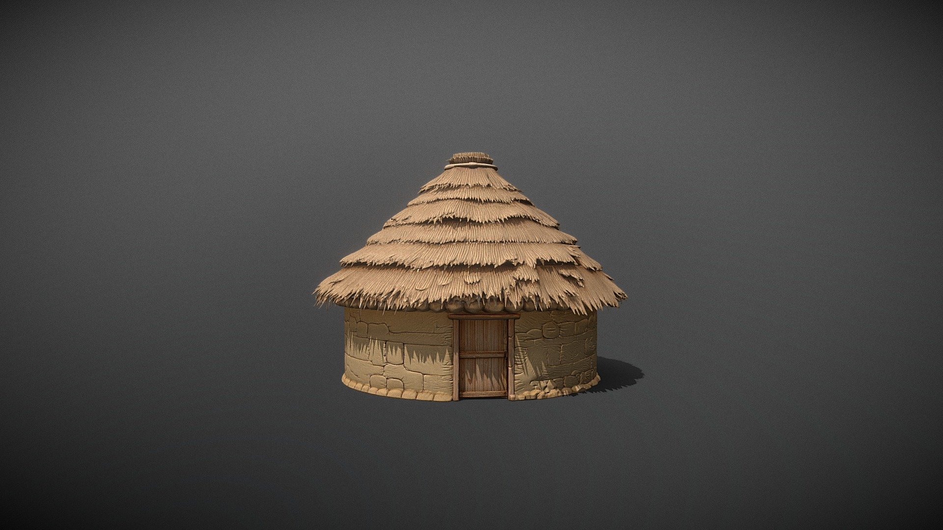 GA Free_501_African Mud-Brick Rondavel Hut